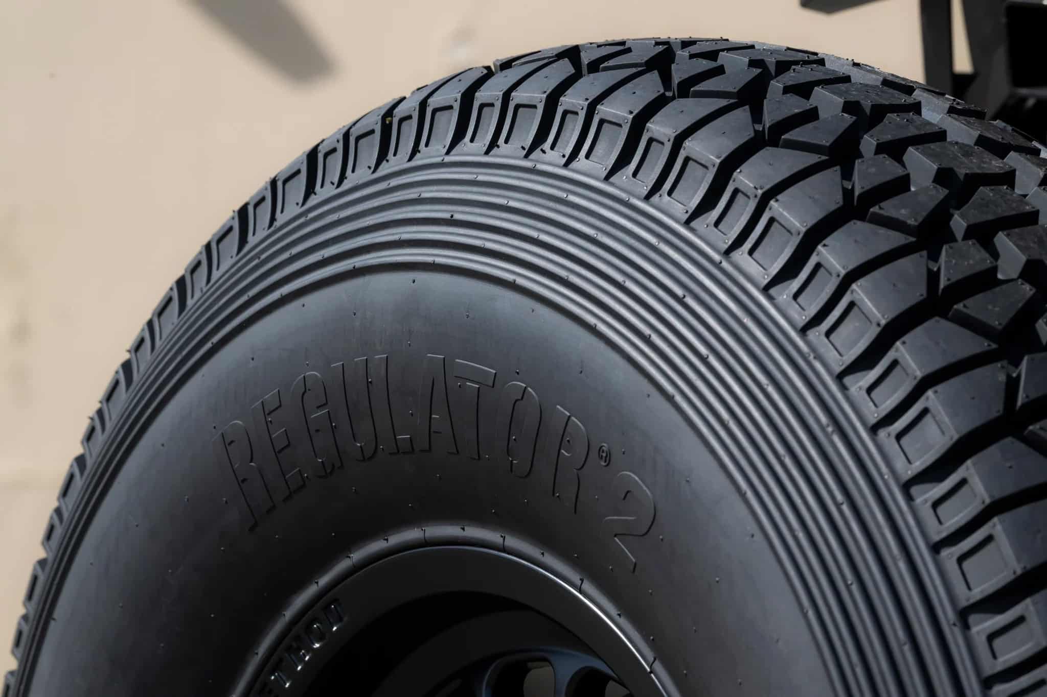 Close up of tire and tread for Tensor Regulator 2
